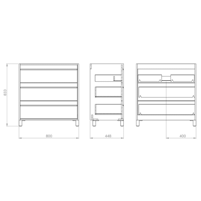 Mattila Noir 1000mm Floorstanding Vanity Unit with Matt Black Handles - Rustic Oak