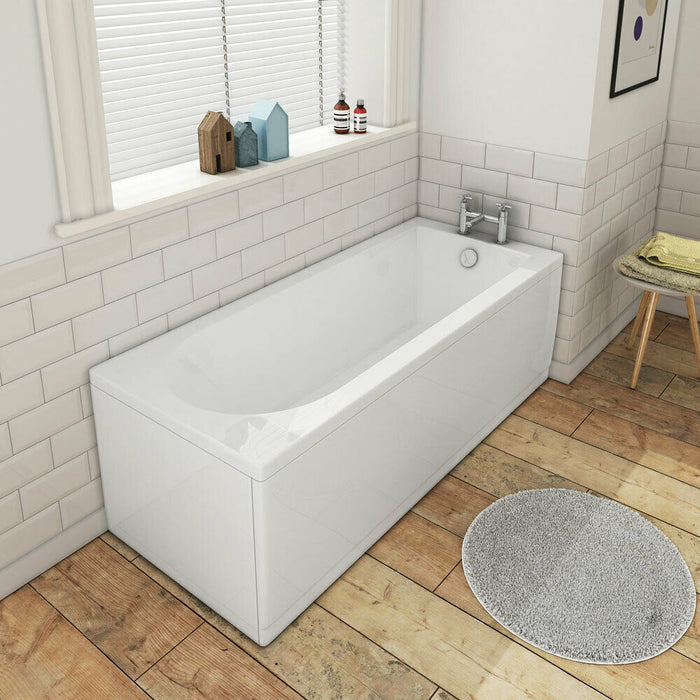 Evolve 1700ÌÑ700 Single Ended Straight Modern Bath Tub White Acrylic