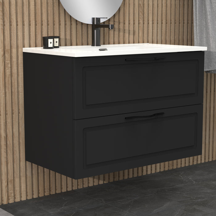 Matador 800mm Matt Black Wall Hung Vanity Unit