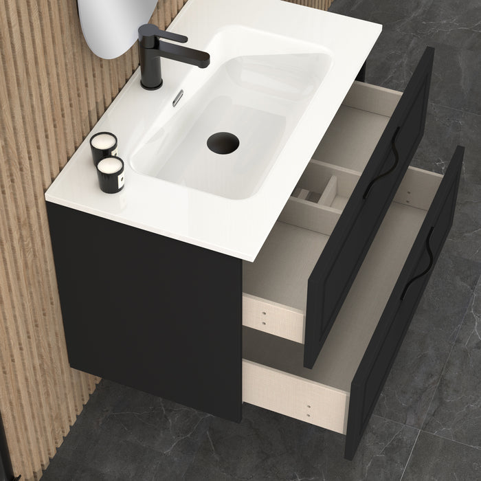 Matador 800mm Matt Black Wall Hung Vanity Unit