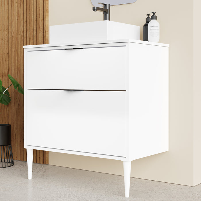 Noir Krafter 800mm Matt White Wall Hung Vanity Unit
