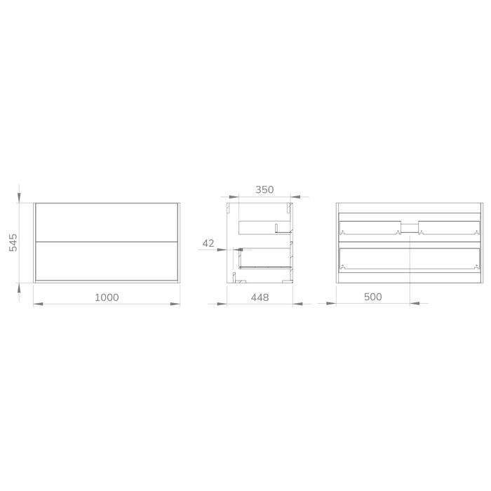 Optim Noir 1000mm Wall Hung Vanity Unit + Basin - Matt White