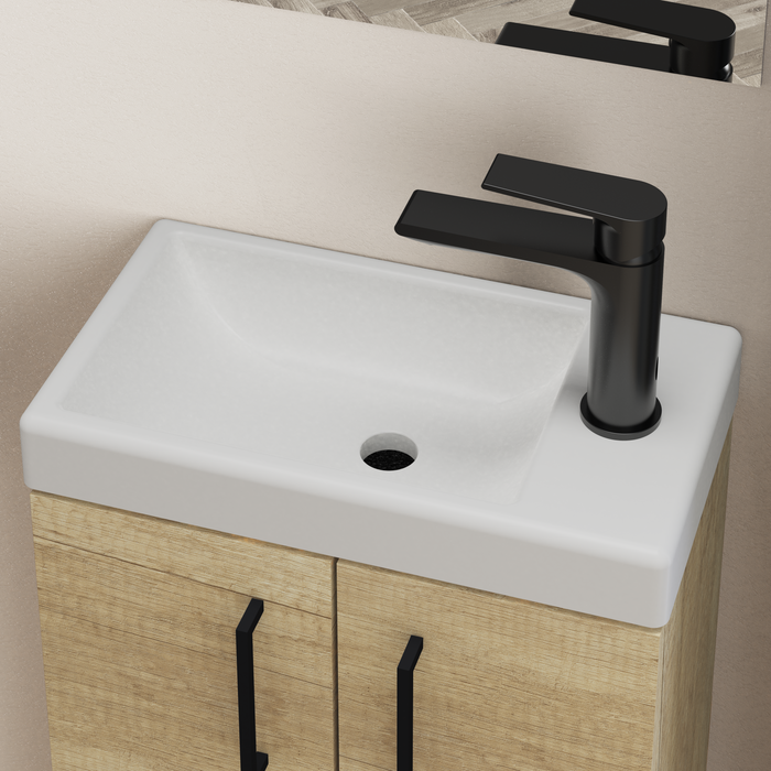 Mino 400mm Natural Oak Wall Hung Cloakroom Vanity