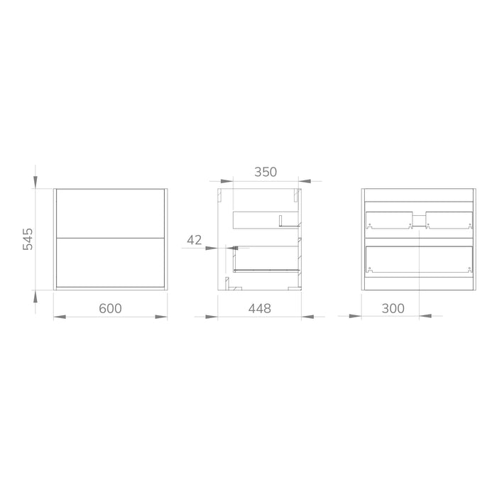 Optimus 600 Wall Hung Vanity Unit + Basin - Nordick Natural Oak