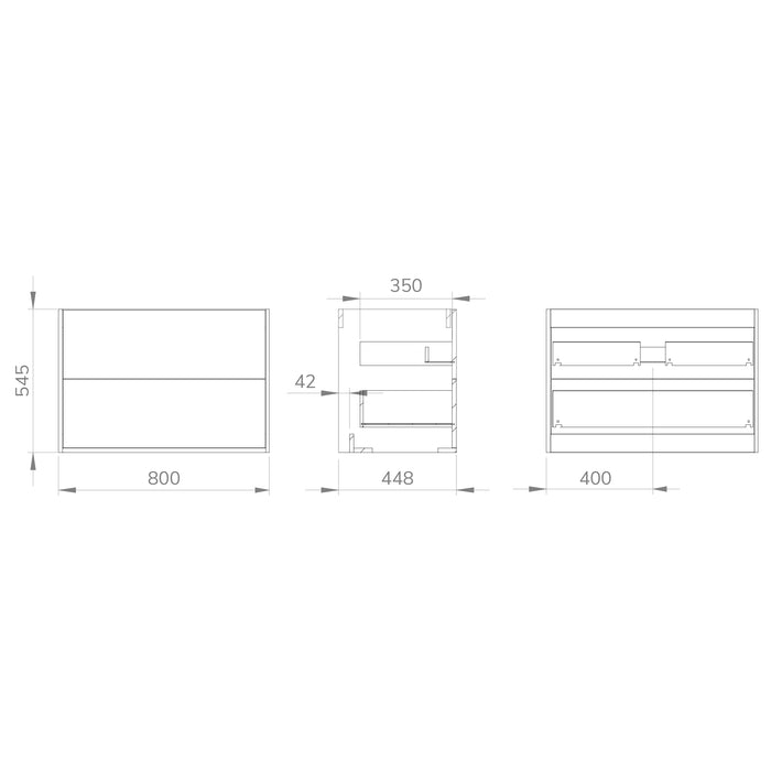 Optim Noir 800mm Wall Hung Vanity Unit + Basin - Matt White