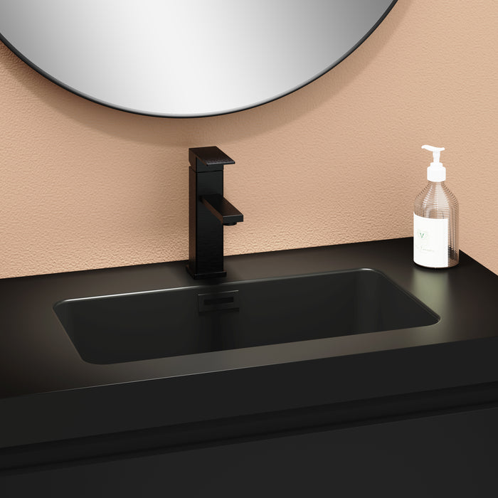 Kaduro 800mm Matt Black Double Drawer Wall Hung Vanity Unit including Black Basin