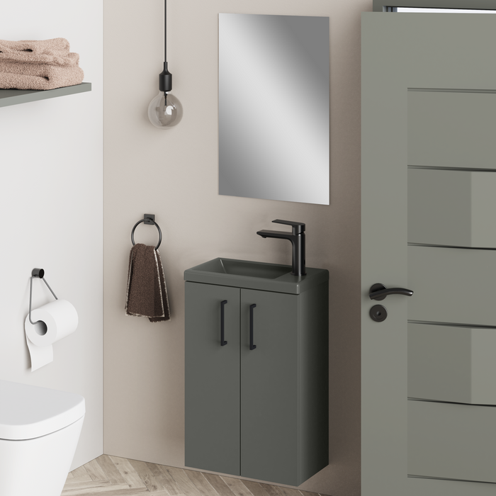 Mino 400mm Matt Grey Wall Hung Cloakroom Vanity