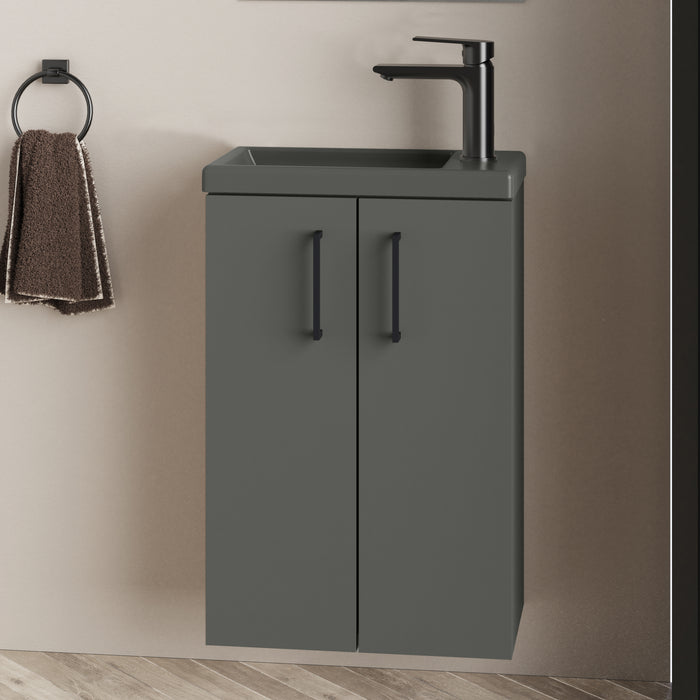 Mino 400mm Matt Grey Wall Hung Cloakroom Vanity