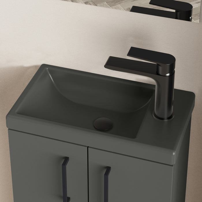 Mino 400mm Matt Grey Wall Hung Cloakroom Vanity