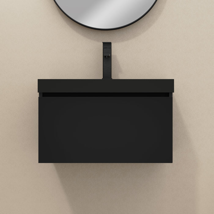 Kaduro 600mm Matt Black Wall Hung Vanity Unit including Black Basin