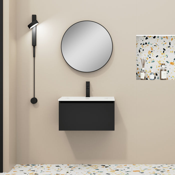 Kaduro 600mm Matt Black Wall Hung Vanity Unit including Basin