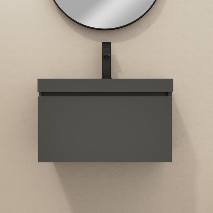 Kaduro 600mm Matt Grey Wall Hung Vanity Unit including Grey Basin