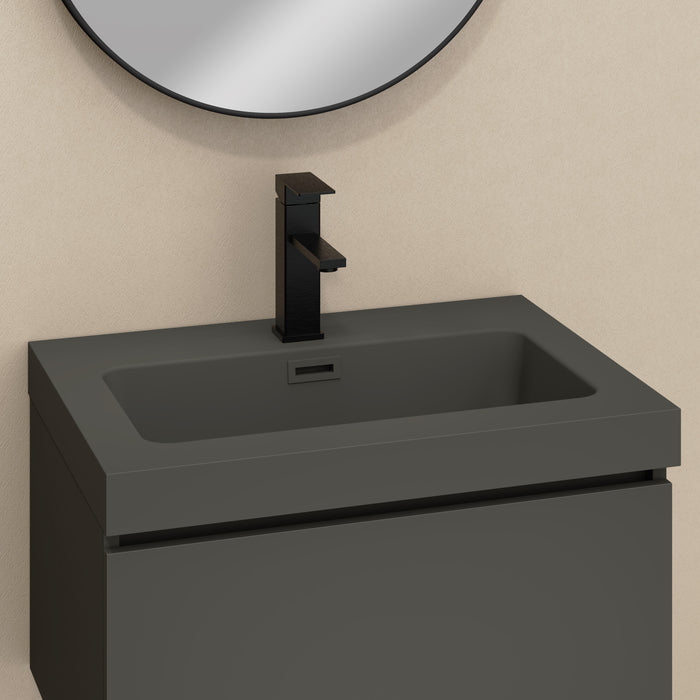 Kaduro 600mm Matt Grey Wall Hung Vanity Unit including Grey Basin