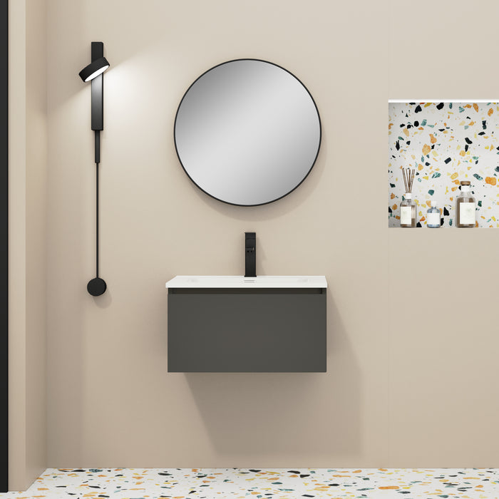 Kaduro 600mm Matt Grey Wall Hung Vanity Unit including Basin