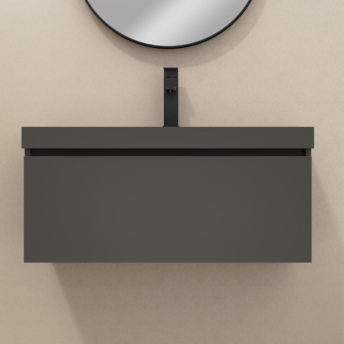 Kaduro 800mm Matt Grey Wall Hung Vanity Unit including Grey Basin