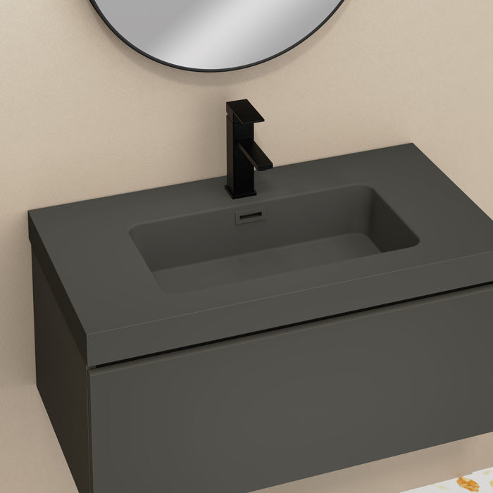 Kaduro 800mm Matt Grey Wall Hung Vanity Unit including Grey Basin