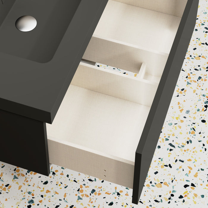 Kaduro 800mm Matt Grey Wall Hung Vanity Unit including Basin