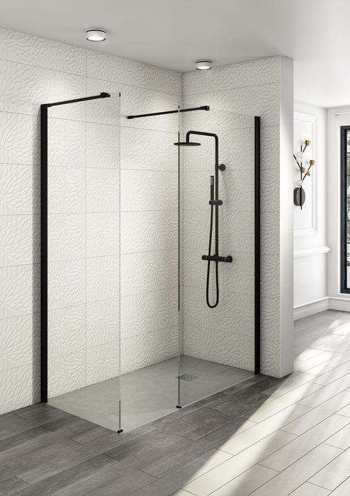 Noir Walk In Shower Enclosure 1200 x 900 - Matt Black Profile