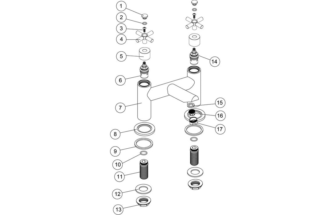 Orford Bath Filler - Chrome