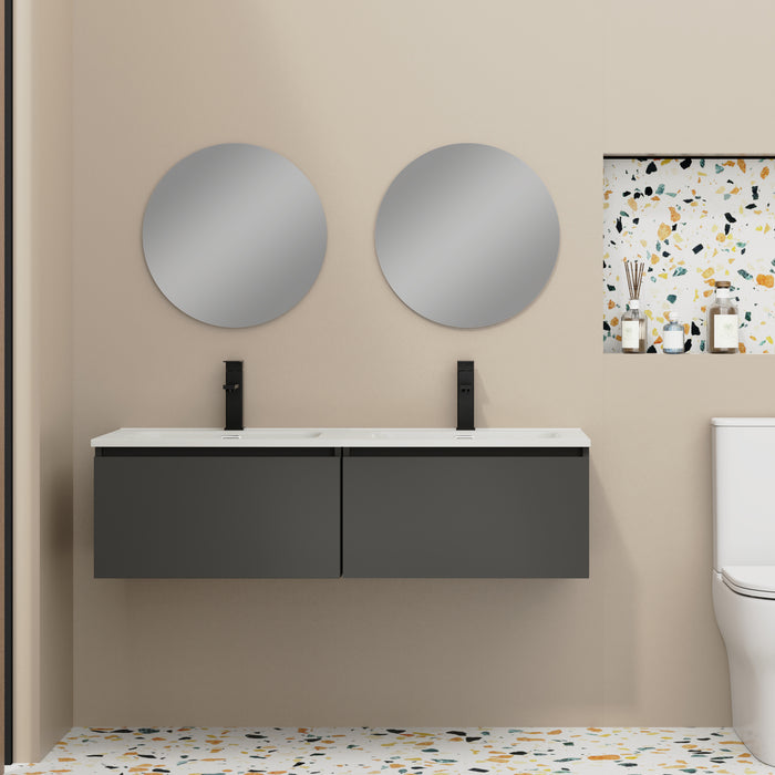 Kaduro 1200mm Matt Grey Wall Hung Vanity Unit including Double Basin