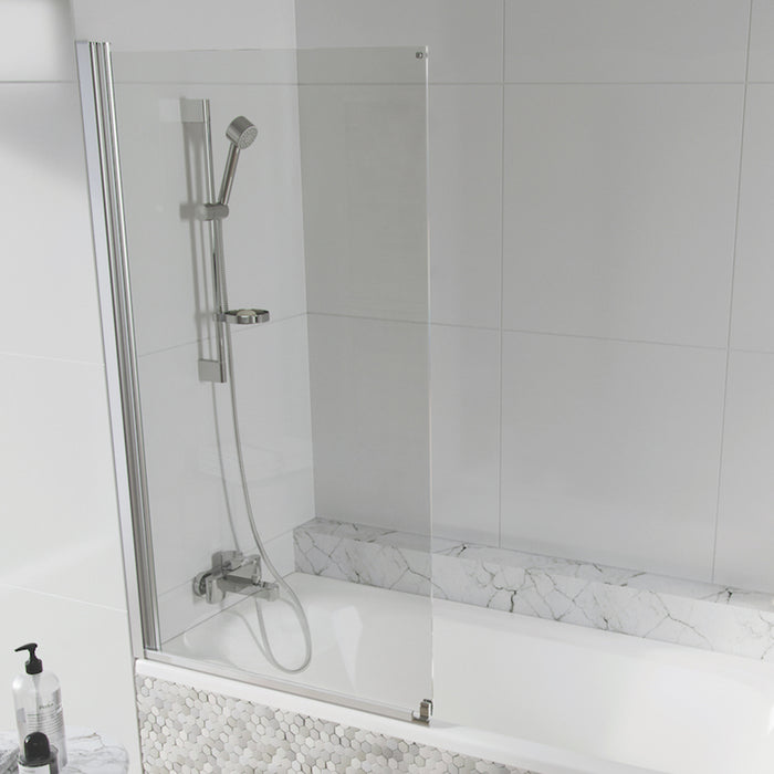 Modern Chrome Bath Screen 1400mm x 800mm