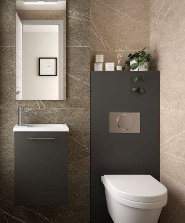 Micro 400mm Wall Hung Vanity Unit Gris Mate 1 Door