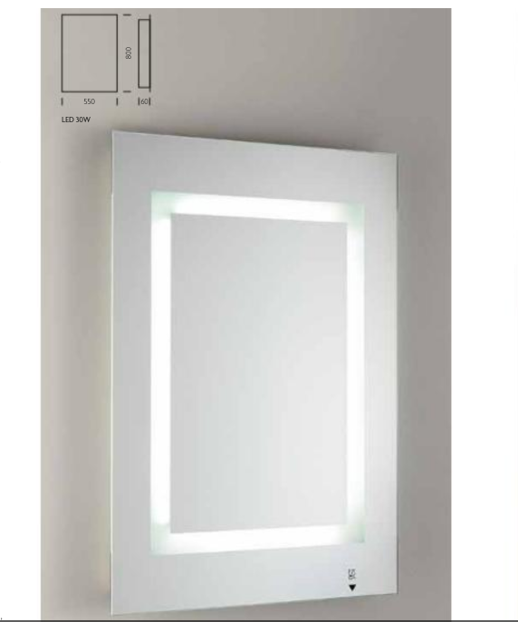 Chelsom Edge 800mm x 550mm LED Demister illuminated Mirror