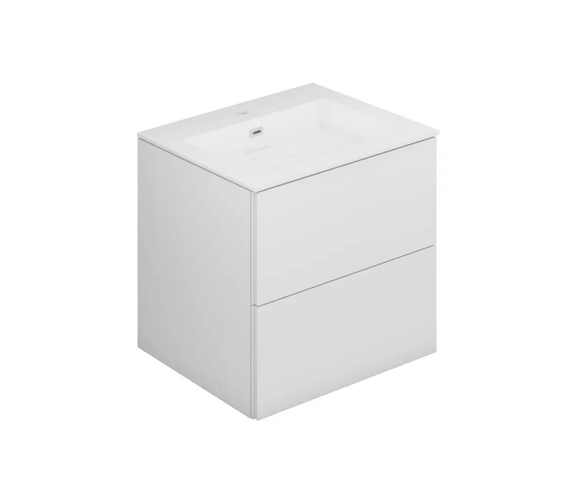 Roca COSMIC Block Evo 600mm 2 Drawer Wall Hung Vanity Unit - Gloss White