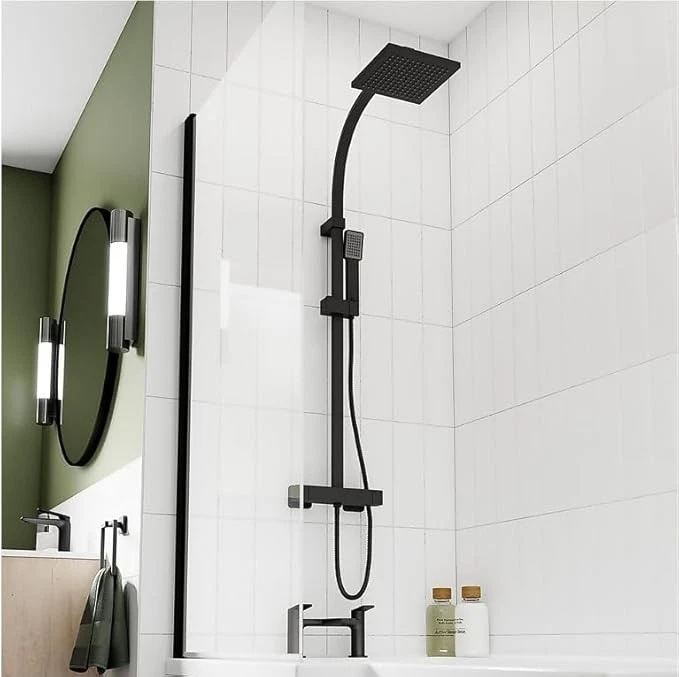 Aero Noir Exposed Thermostatic Shower System Matt Black