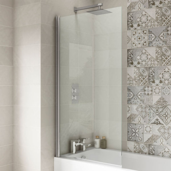 Nuie Linton Shower Bath with Square Bath Screen