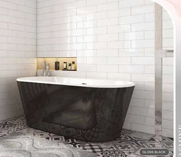 Jasmine Gloss Black Freestanding Bath 1650 x 735mm