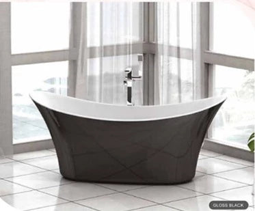 Foxglove Gloss Black Freestanding Bath 1700 x 700mm