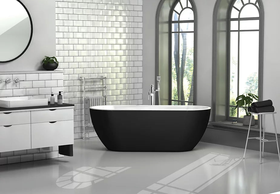 Hibiscus Matt Black Freestanding Bath 1690 x 730mm