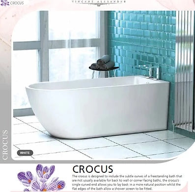 Crocus Gloss White Freestanding Bath 1700 x 700mm