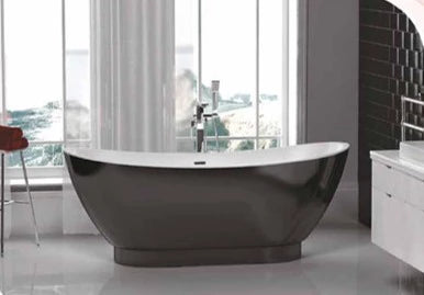 Clematis Gloss Black Freestanding Bath 1760 x 680mm