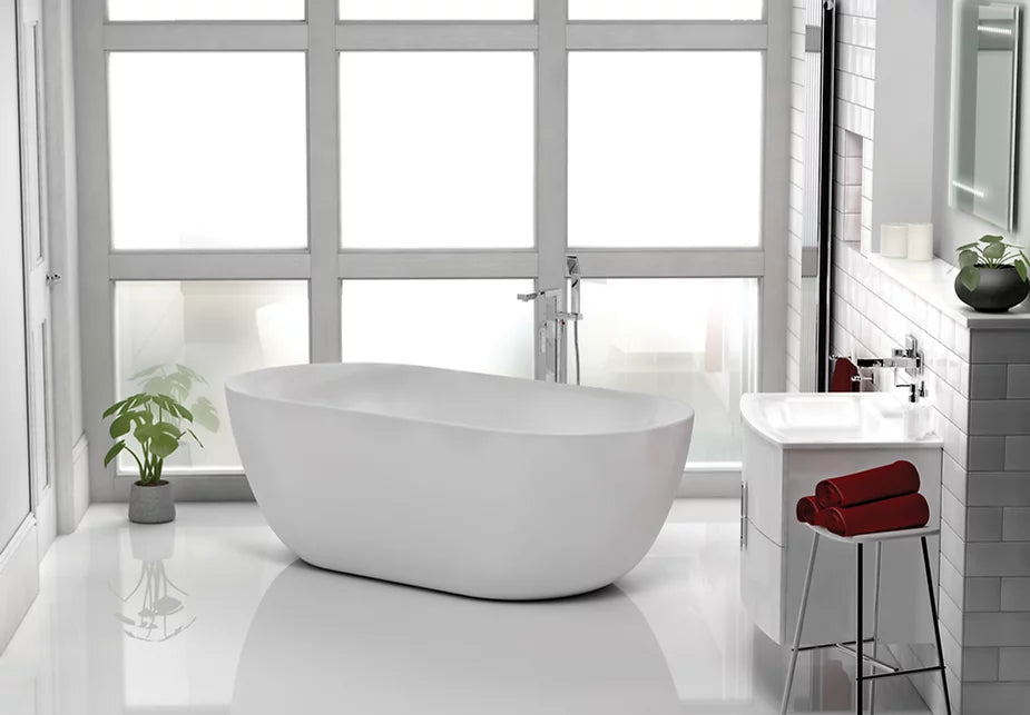Primrose Gloss Black Freestanding Bath 1500 x 780mm