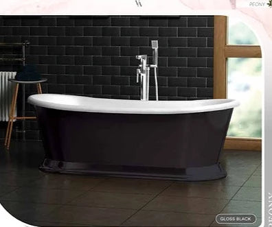 Peony Gloss Black Freestanding Bath 1700 x 710mm
