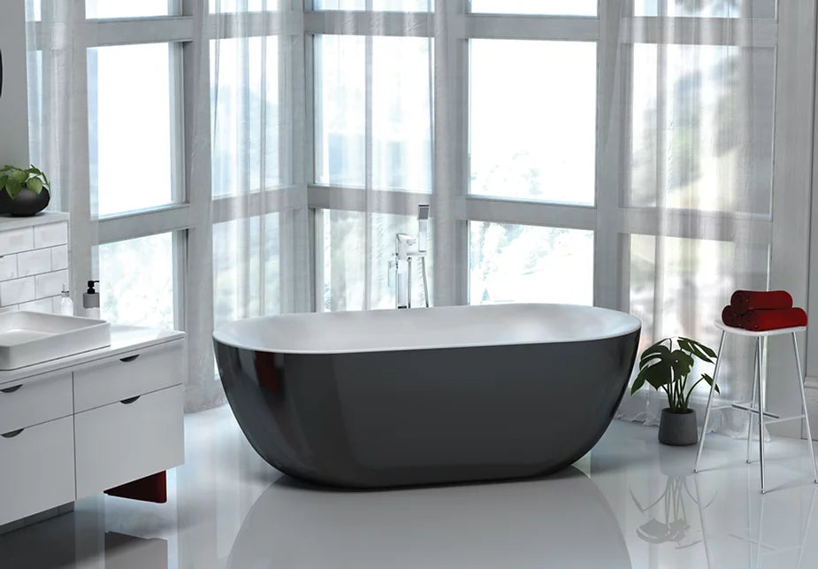 Primrose Matt Black Freestanding Bath 1500 x 780mm
