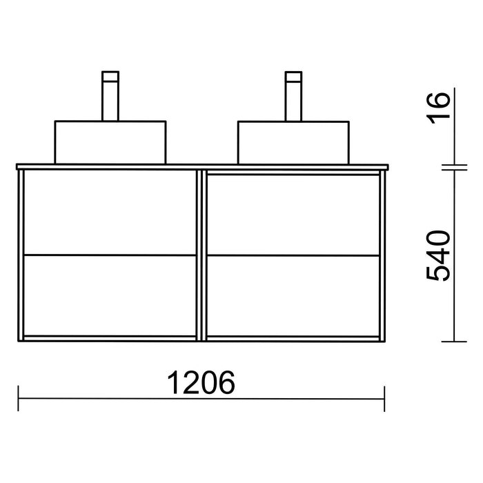 Optimus Noir 1200 Wall Hung Vanity Unit + Washbowl Basin - Matt White