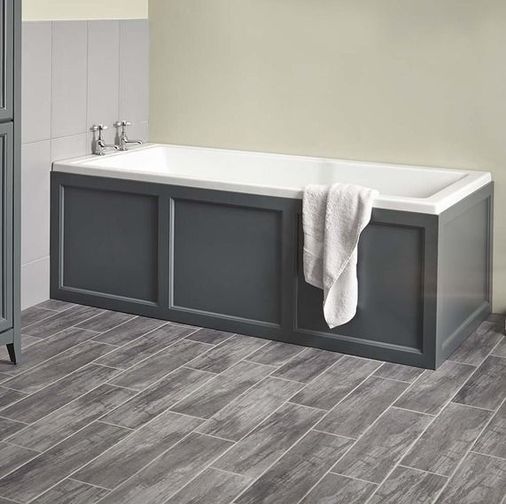 Savoy 1800mm Bath Side Panel Charcoal Grey