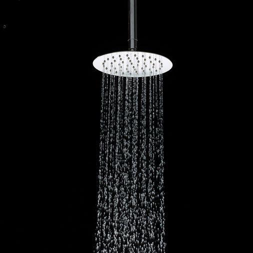 Piano 200mm Round Shower Head (With Ceiling Arm)