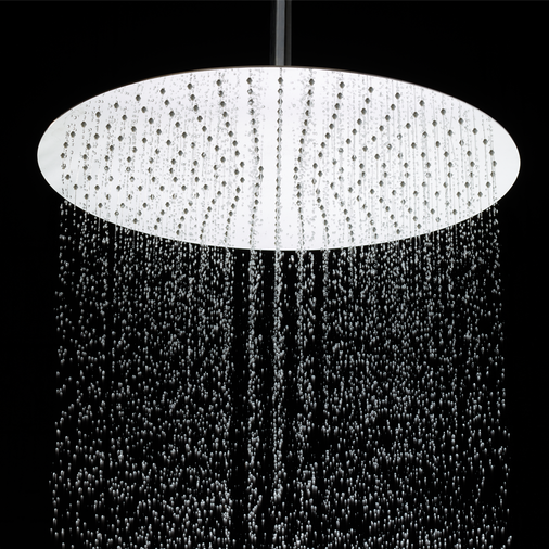 Piano 300mm Round Shower Head (With Angled Wall Arm)