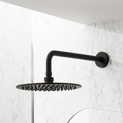 Noir 300mm Shower Head (With Wall Arm)