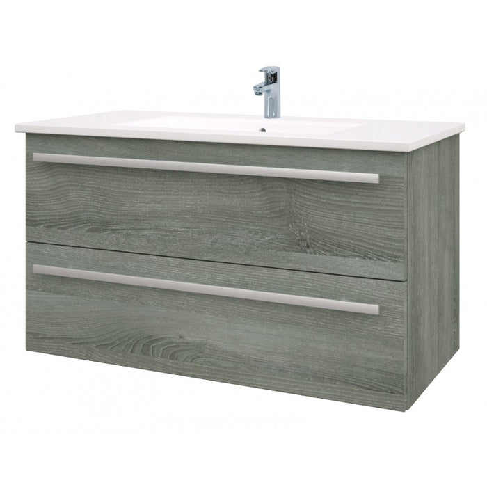 Kartell Purity Grey Ash Wall Mounted 2 Drawer Unit And Basin - Choose Size