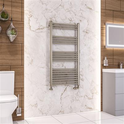 Wendover Brushed Brass Straight Towel Rail 1200 x 500mm