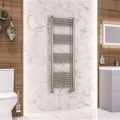 Wendover Brushed Brass Straight Towel Rail 1400 x 600mm