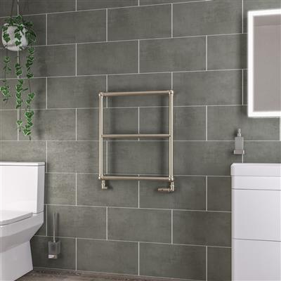 Stour Brushed Brass Traditional Towel Rail 690 x 600mm