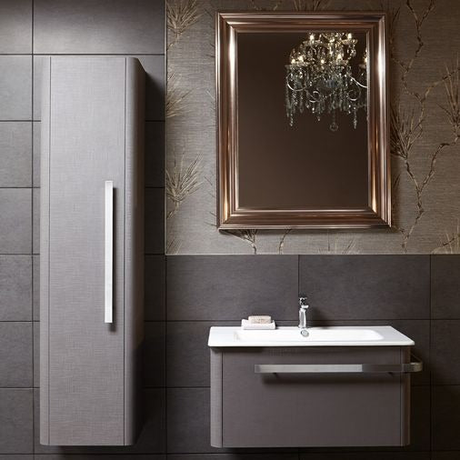 Linen Grey Textured Finish 400 x 300mm Tall Wall Hung Cabinet