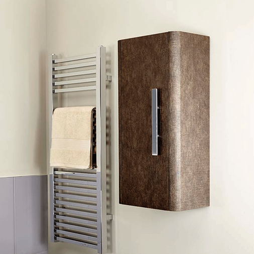 Linen 400mm Mini Tall Wall Hung Cabinet - Textured Finish Rust