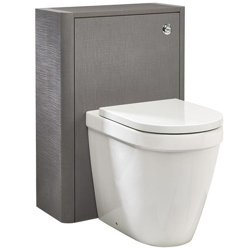 Linen Textured Grey 600 x 270mm WC Back To Wall Toilet Unit Including Conceal Cistern
